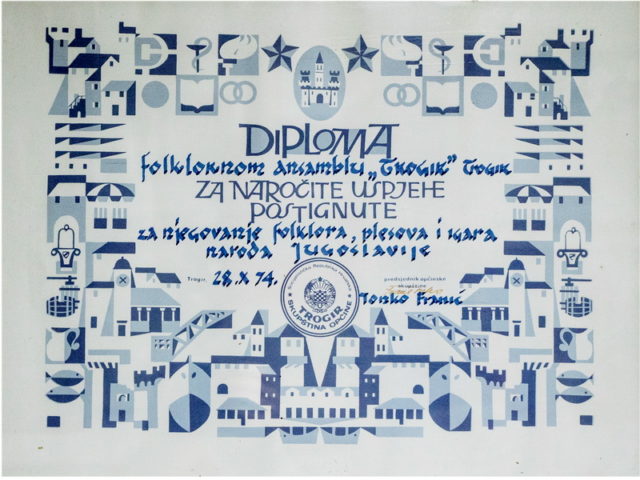 Nagrada grada Trogira28. Listopada – 1974.