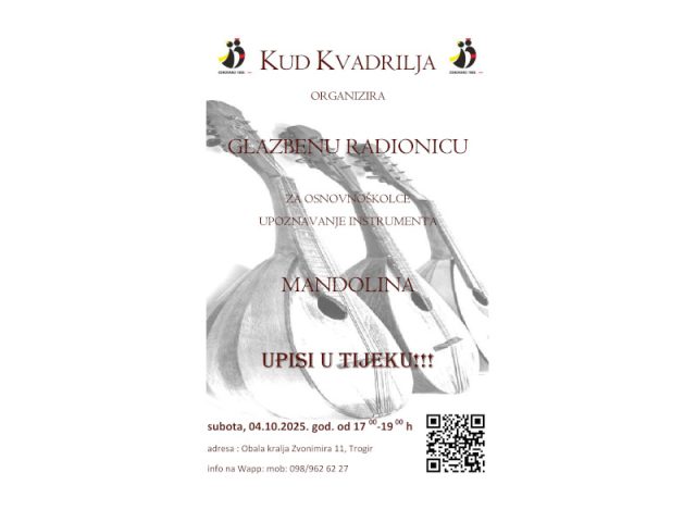 Najava druge glazbene radionice za osnovnoškolce